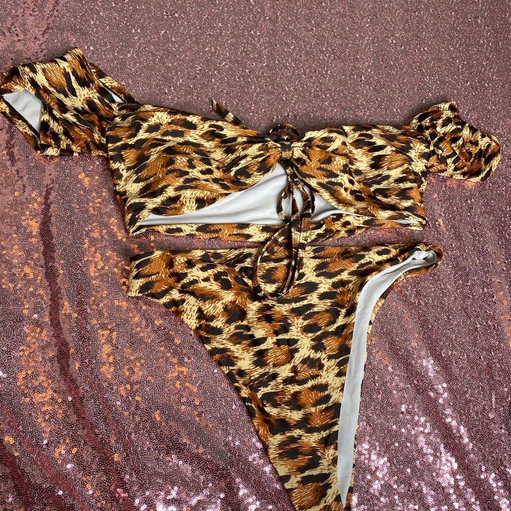 cheetah print bathing suit